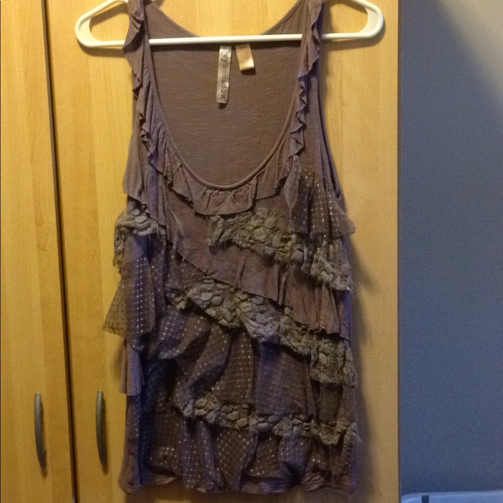 Purple ruffle tank top